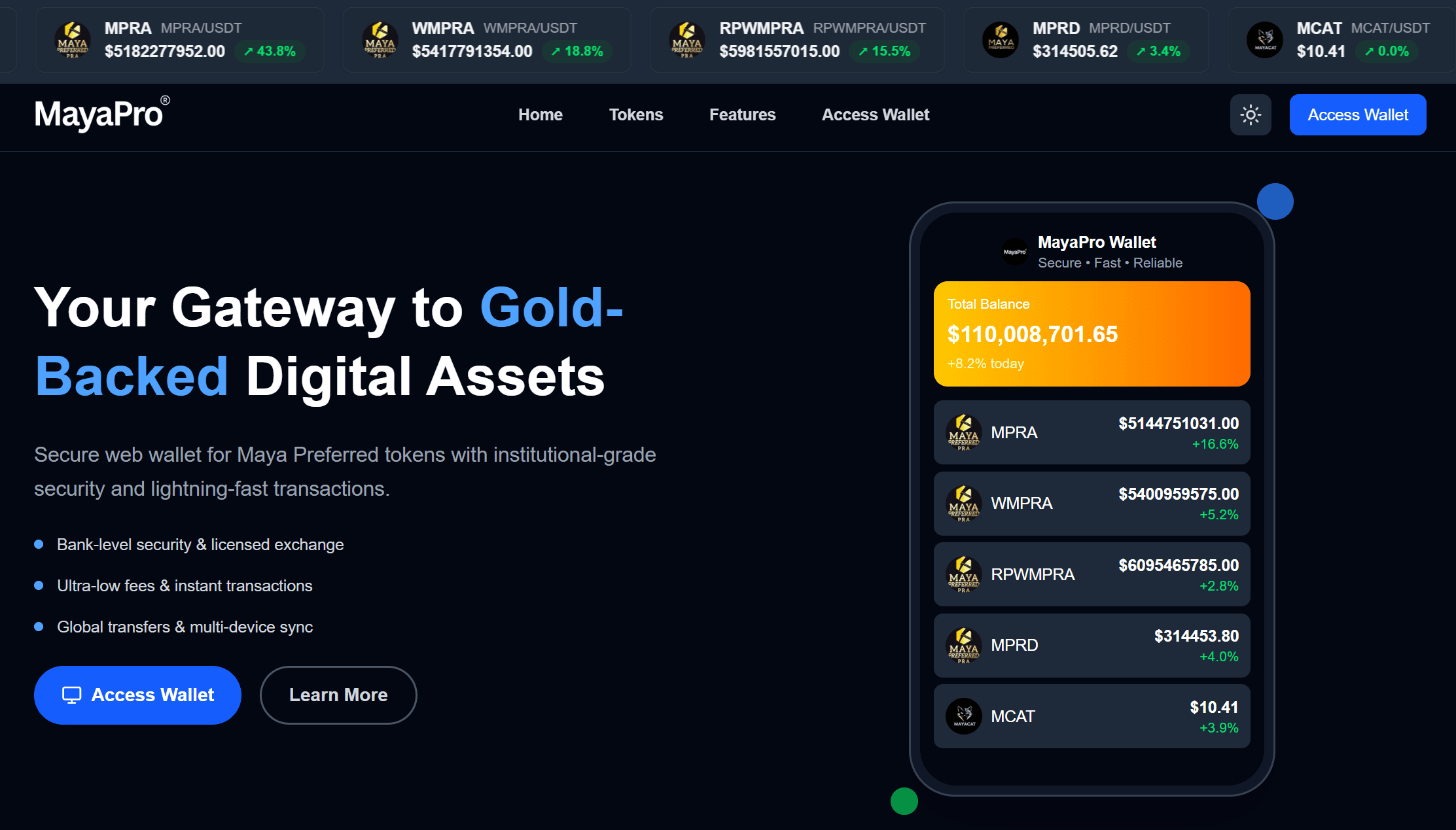 MayaPro Wallet screenshot